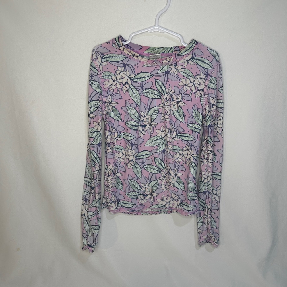 Ruffle Butts Long Sleeve Floral Rash Guard Top – Size 6